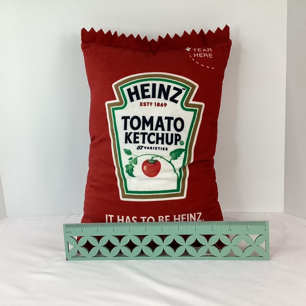 Heinz Tomato Ketchup Packet Decorative Throw Pillow Plush Officially Licensed - Picture 12 of 12